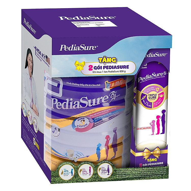 Sữa Bột Abbott Pediasure B/A PCLA Dành Cho Trẻ Từ 1 – 10 Tuổi (850g) - Tặng Kèm 2 Mẫu Thử