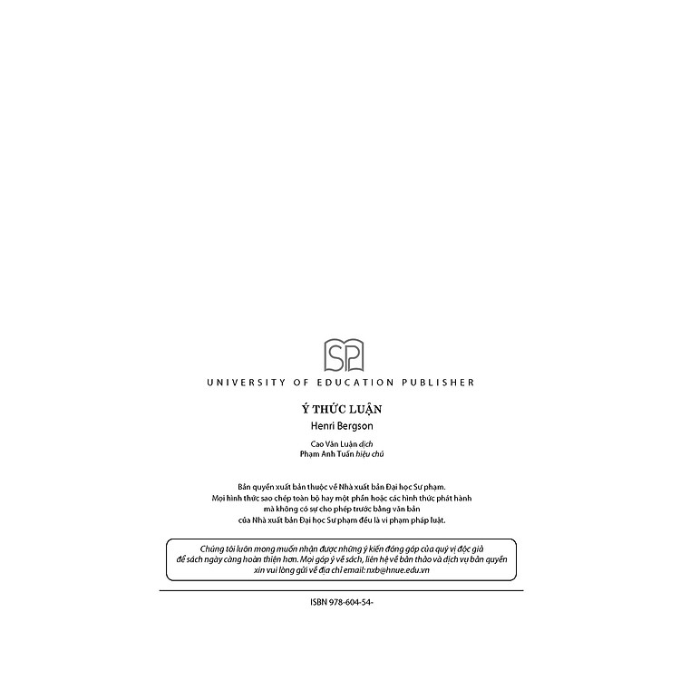 Ý Thức Luận (Essai Sur Les Données Immédiates De La Conscience) (Tái bản 2024) - Ảnh 4