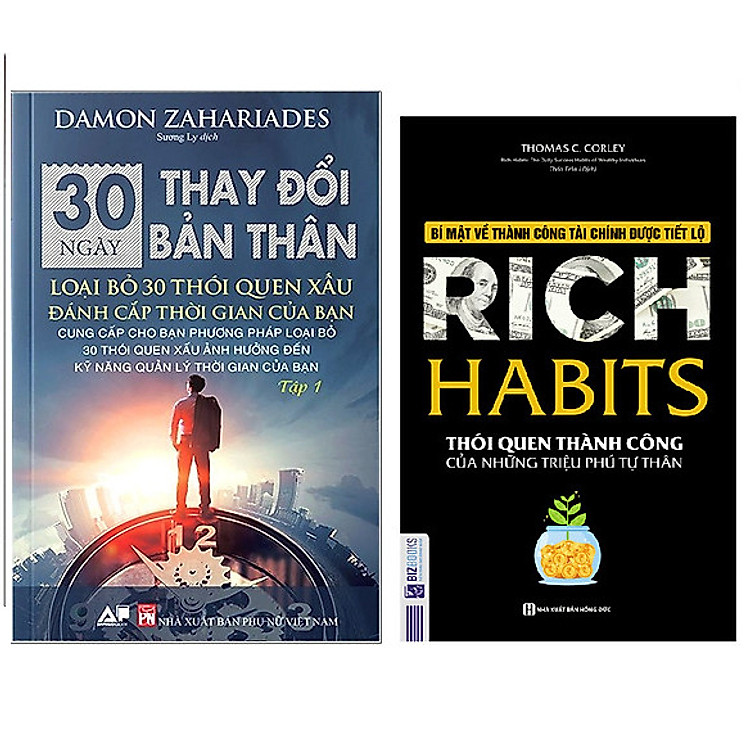 Combo 30 Ngày Thay Đổi Bản Thân - Loại Bỏ 30 Thói Quen Xấu Đánh Cắp Thời Gian Của Bạn - Tập 1+Rich Habits - Thói Quen Thành Công Của Những Triệu Phú Tự Thân