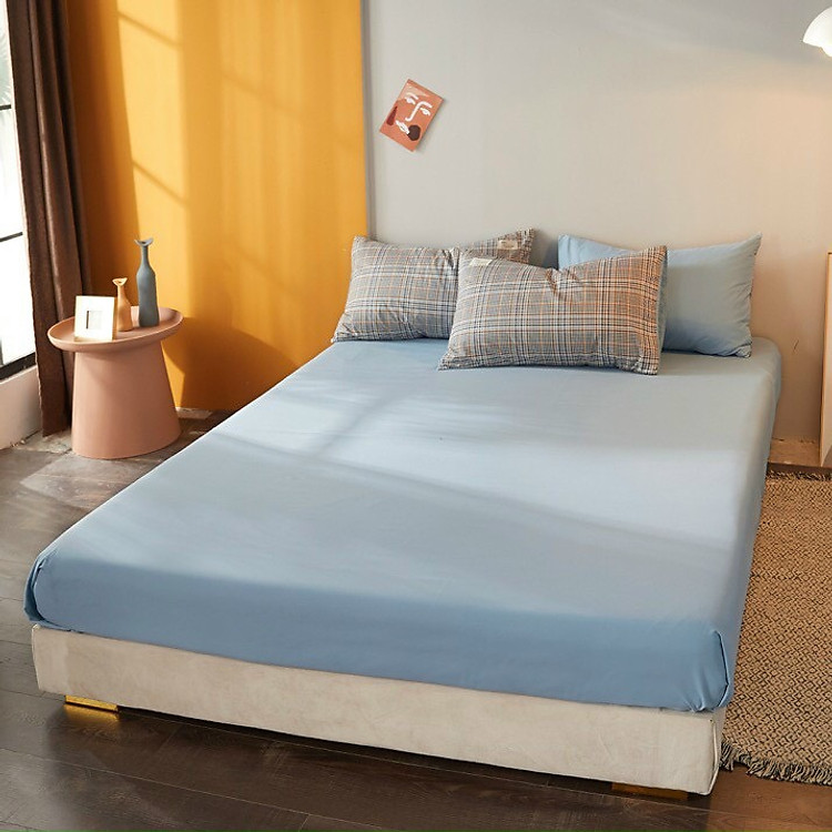 SÉT GA GỐI COTTON TC ( 1 GA CHUN + 2 VỎ GỐI NẰM ) - TMTN0047