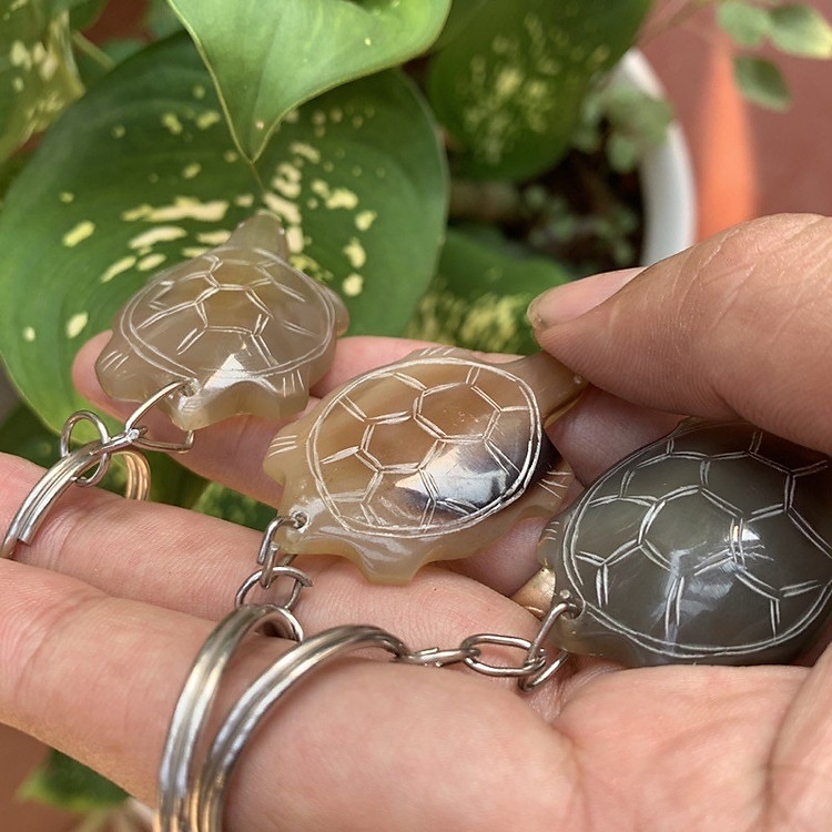 Móc treo chìa khóa con rùa bằng sừng bò Châu Phi (OTH011) - Ảnh 4