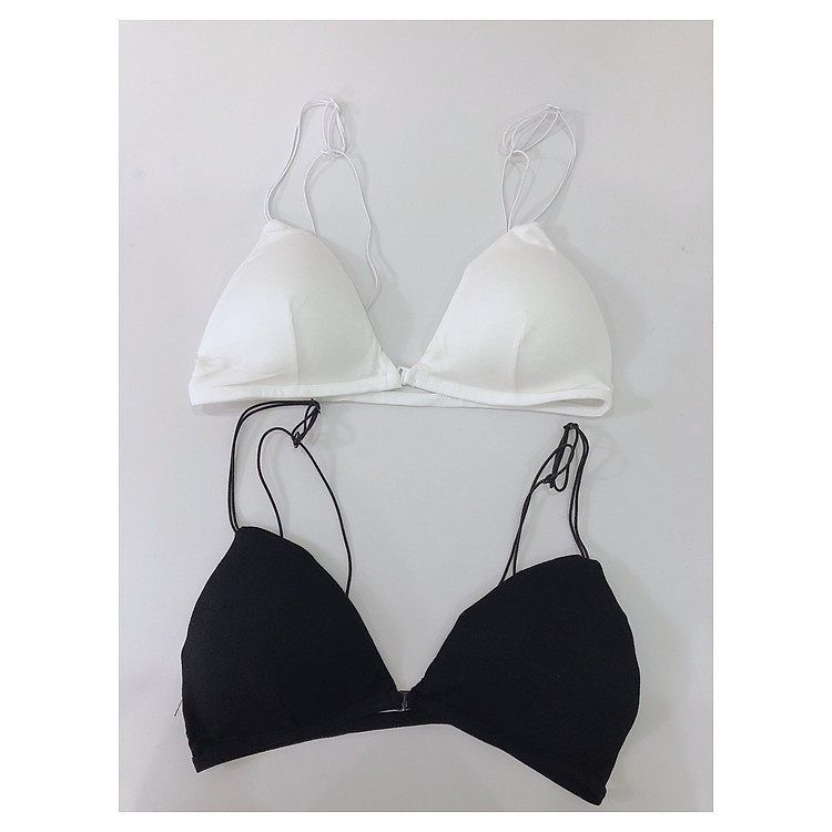 Áo bra cotton cài trước dây mảnh siêu mềm siêu mát