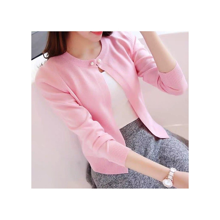 Áo len carigan nữ cúc ngọc