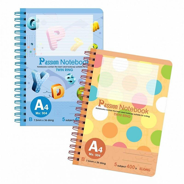 Sổ lò xo kép bìa nhựa A4 Klong 400 trang 904