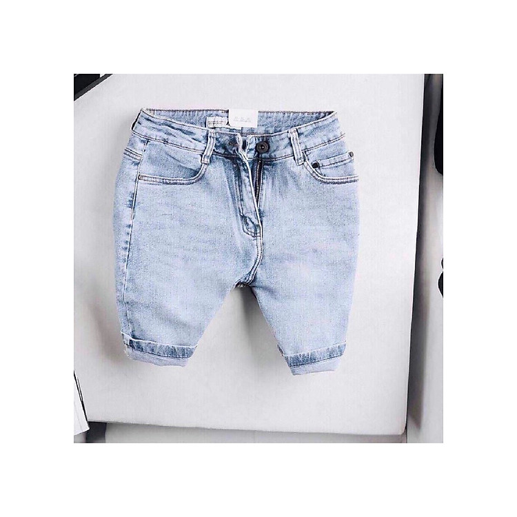 Quần short jean nam co dãn kiểu dán trẻ trung đơn giản thêu họa tiết Julido thời trang hàn quốc THU12