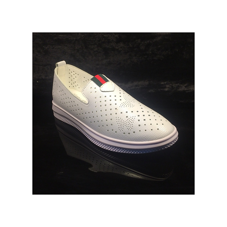 giầy Slipon trắng độn đế cao4cm