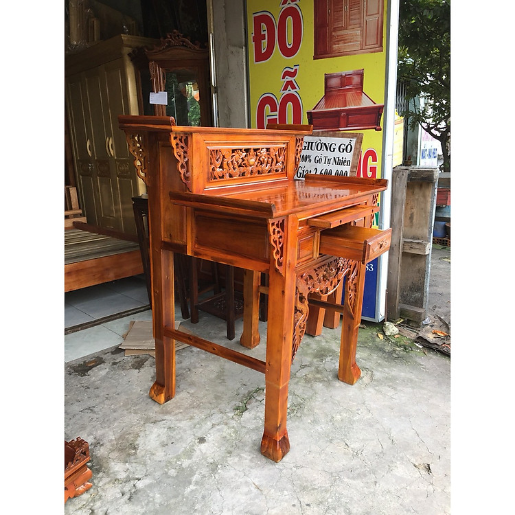 Bàn thờ nhị cấp - bàn thờ gia tiên 2 tầng gỗ tràm 88