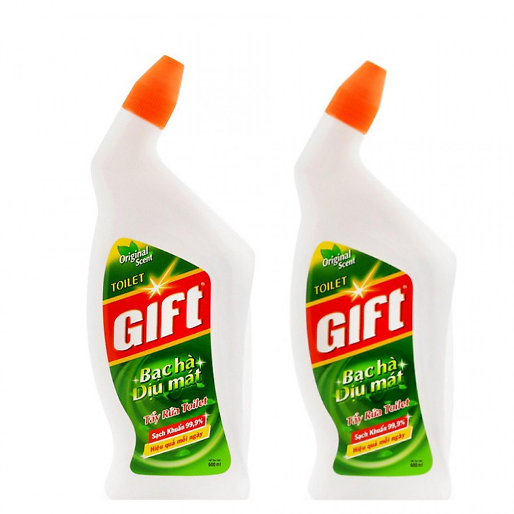 Lốc 2 Chai Gift Nước Tẩy Toilet Bạc Hà 600ml