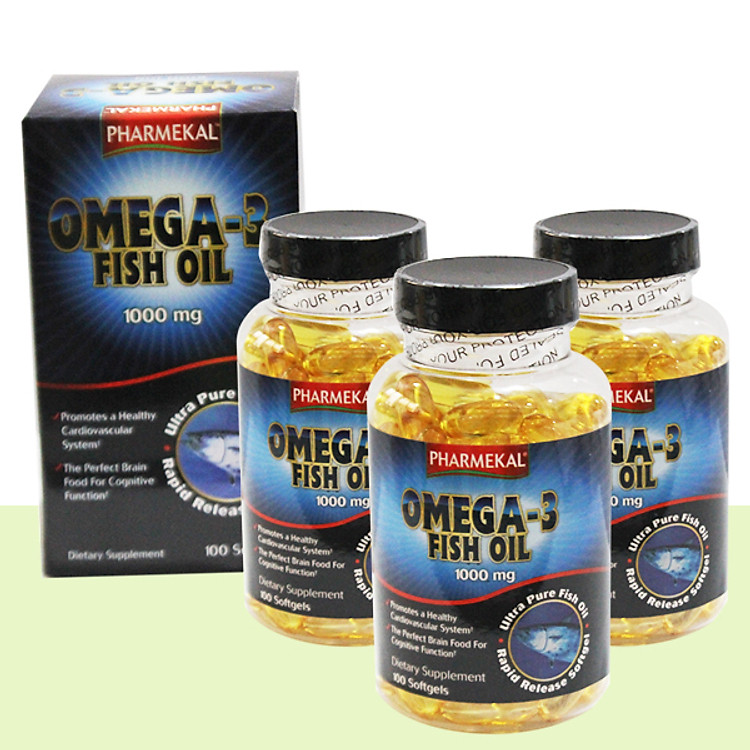 Combo 3 Hộp Viên Uống Dầu Cá Omega 3 Fish Oil Pharmekal - 100 Viên