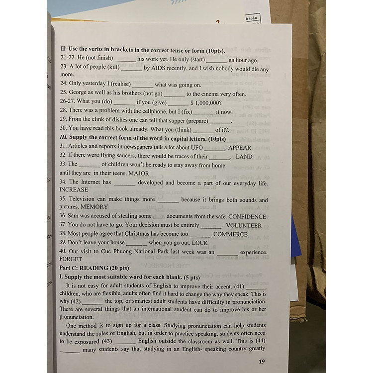 Tuyển chọn đề thi học sinh giỏi trung học cơ sở môn Tiếng Anh Quyển 2 - Ảnh 5