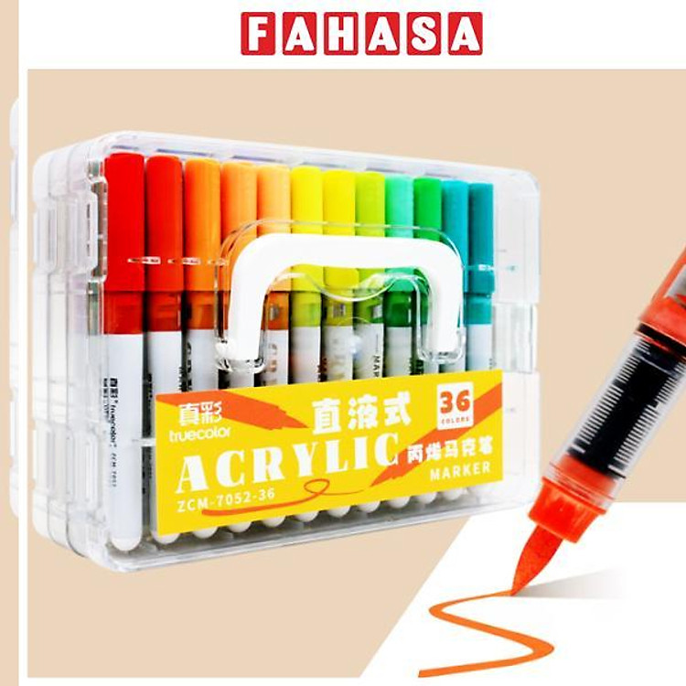 Hộp Bút Lông Màu Acrylic Marker Truecolor ZCM-7052 (36 chiếc)