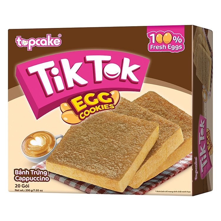 Bánh Trứng TOPCAKE Tik Tok Cappuccino (Hộp 200g)