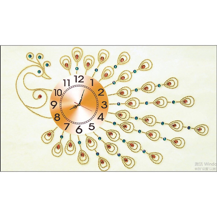 Tranh đính đá đồng hồ Con Công ( chưa đính) - 88630