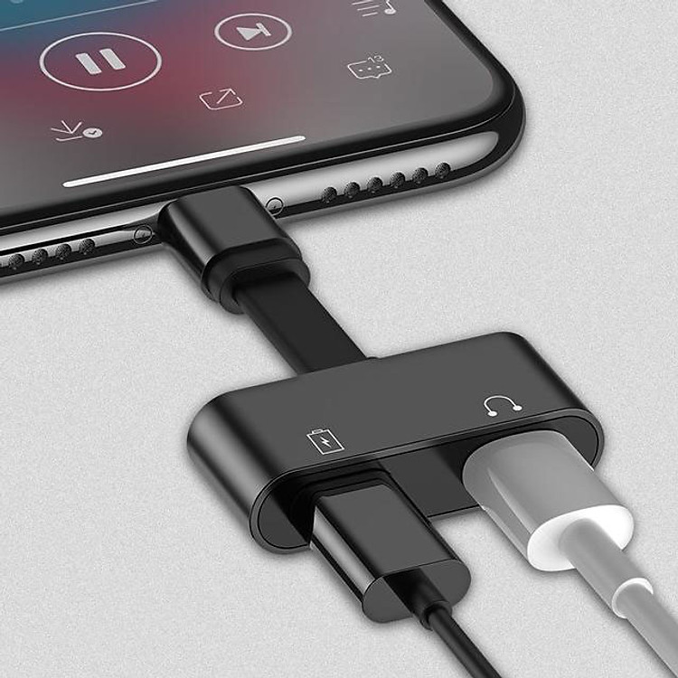 Dây Cáp 2 Trong 1 Hỗ Trợ Sạc Âm Thanh Cho iPhone 7, 7Plus, 8, X