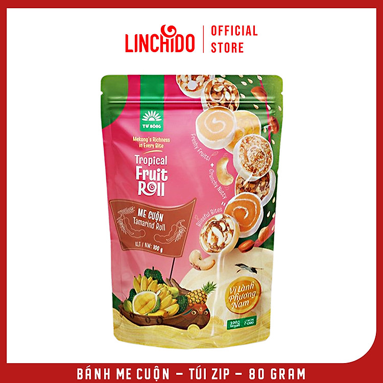 Bánh Me Cuộn - Đặc Sản Đồng Tháp - Túi Zip 100 Gram