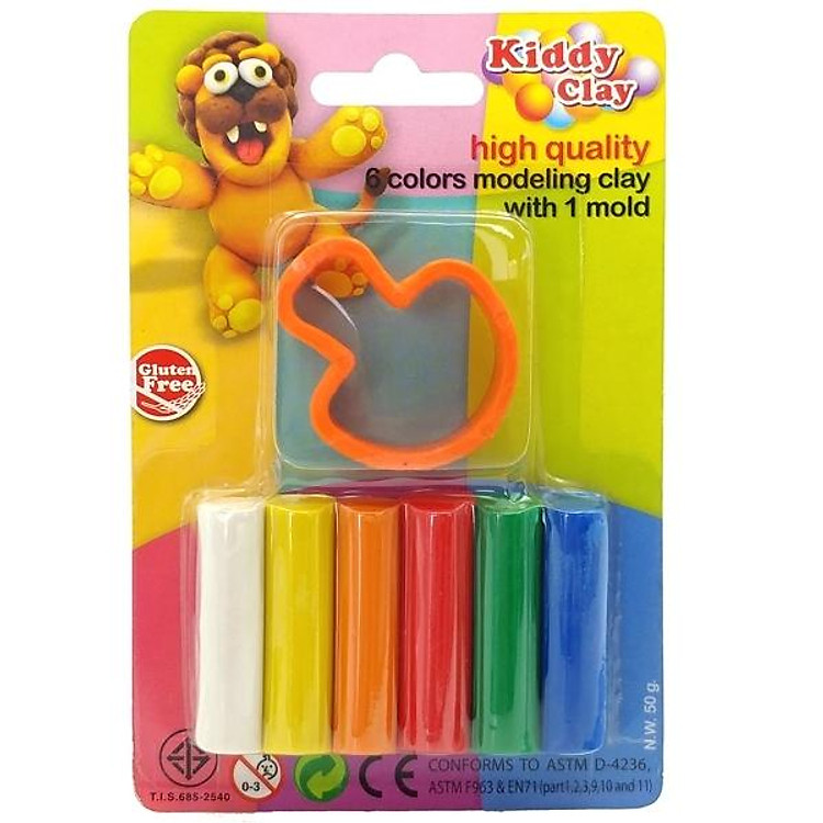Mua Đất Nặn Kiddy Clay 6 Màu + Khuôn Chính hãng Ưu đãi - Hình ảnh 2