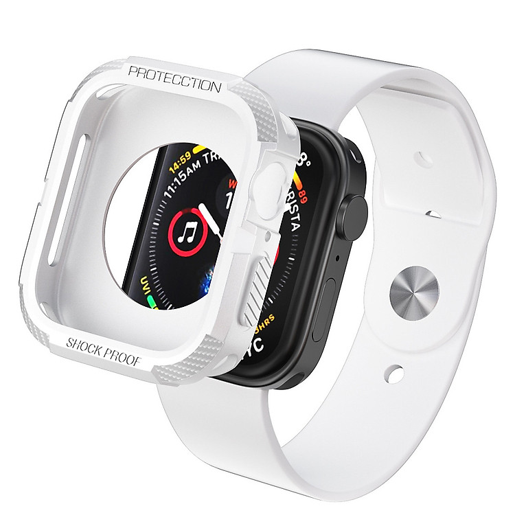 Ốp Case Chống Shock Chống Va Đập Carbon cho Apple Watch Series 4/ 5/ 6/ SE/ 7/ 8/ 9 Size 40/41/44/45mm- Hàng chính hãng