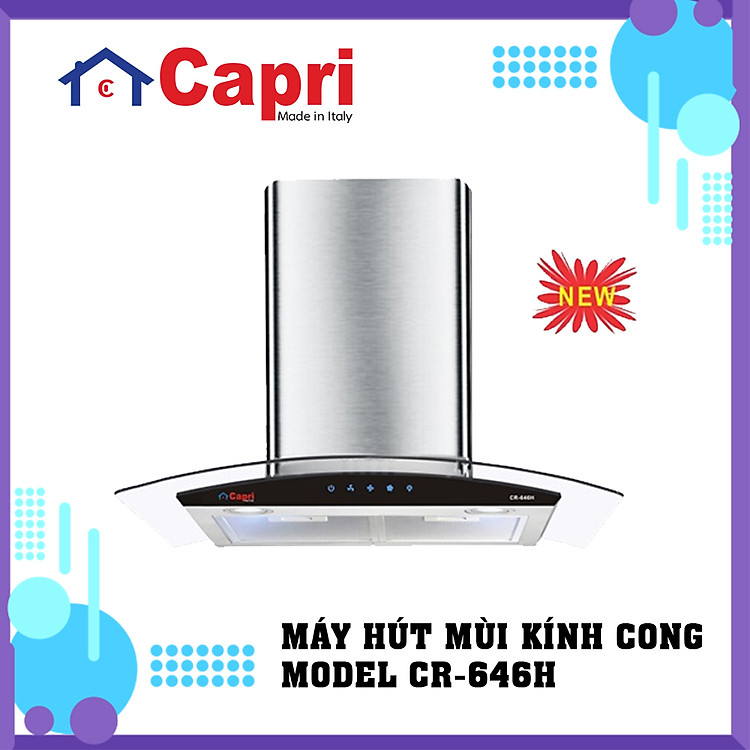Máy hút mùi hiện đại kính cong Capri CR-648H | Hàng chính hãng