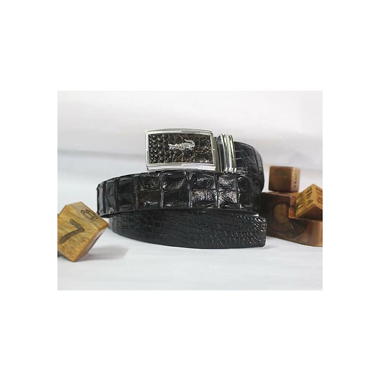 DÂY LƯNG DA CÁ SẤU MÀU ĐEN CAO CẤP DA CÁ SẤU THẬT