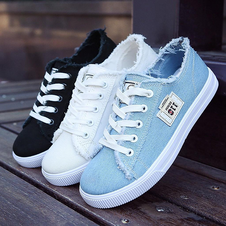 Giày Bata Nữ Vải Đế Mềm Phong Cách Học Sinh Hàn Quốc - ST68