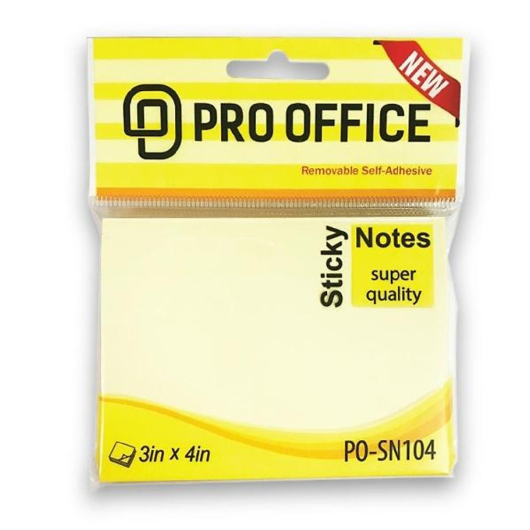 Giấy Note Pro Office 4 x 3 in (Màu Vàng)