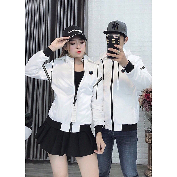 Áo Khoác Dù Nam Nữ Cặp Đôi Dài Tay Nón Trùm có Thế Tháo Rời Thêu LoGo Thời Trang Cao Cấp