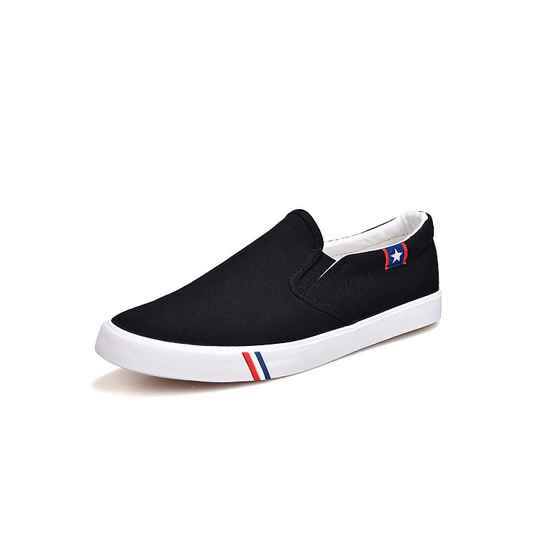 Giày Slip-On Nam 2018 Vải Cotton Mềm Nhẹ Thoáng Khí 3Fashion - MSP 2633M - Đen
