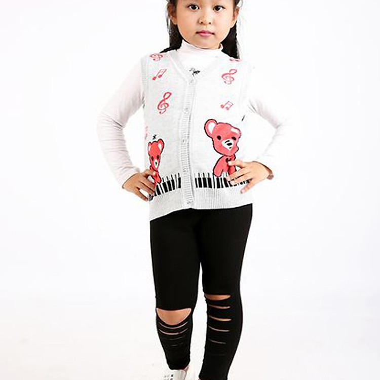 Áo len gile khoác bé gái T708