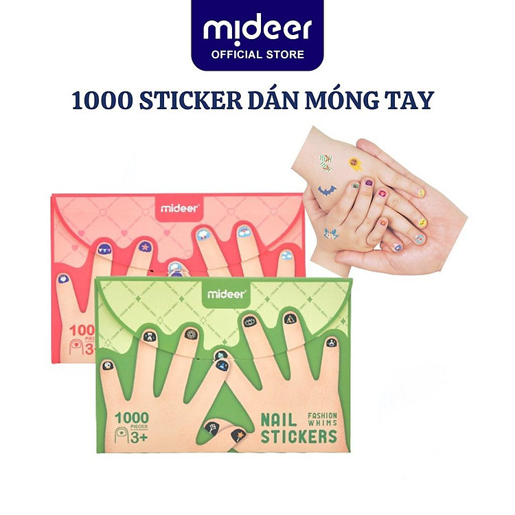 Sticker dán móng tay cho bé Mideer Nail stickers Mideer 4 mẫu miếng dán móng tay giả cho bé gái