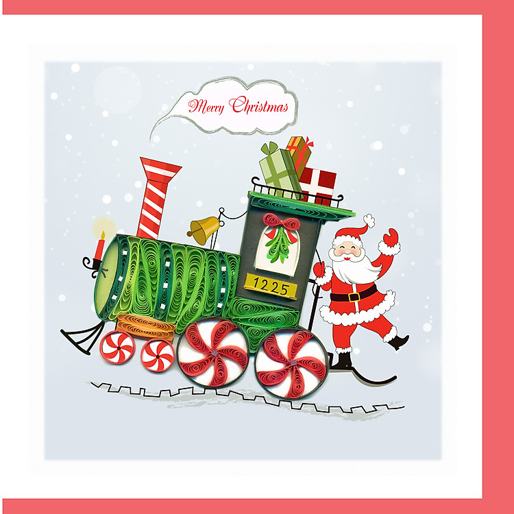 Thiệp Nghệ Thuật Giấy Xoắn - Chuyến Tàu Giáng Sinh - The Christmas Express - Christmas - Việt Net