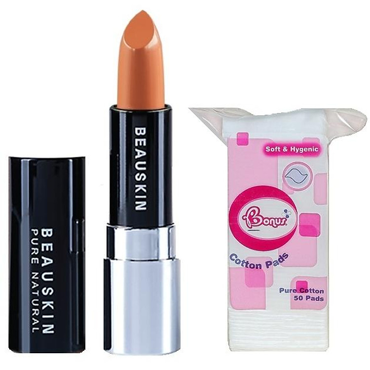 Combo 1 son môi không chì giữ màu 8h Beauskin Extra Makeup Hàn quốc ( 3.5g) + 1 bông tẩy trang ( 50 miếng)