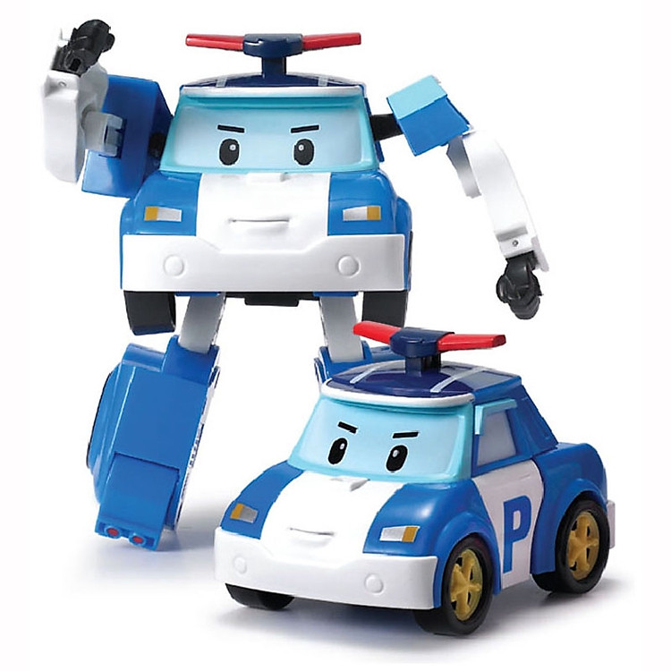 Đồ chơi mô hình biến hình biệt đội xe robocar Poli 2 trong 1 cho bé xếp hình xe và robot