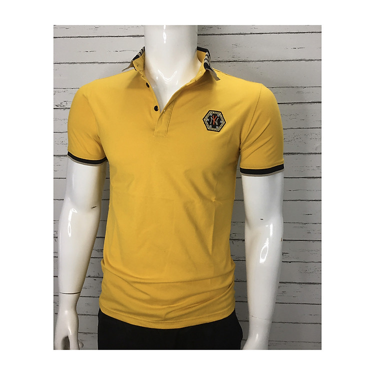 ÁO THUN NAM CỔ BẺ THÊU LOGO CAO CẤP 100% Cotton- hình thật (4 màu)