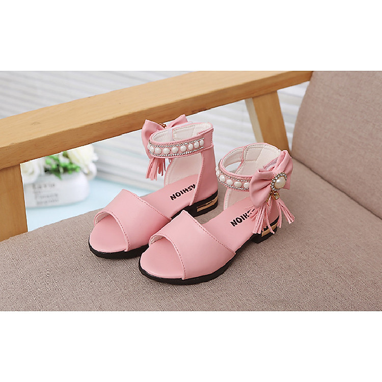Dép Bé Gái Đính Nơ Đế Cao 2 cm