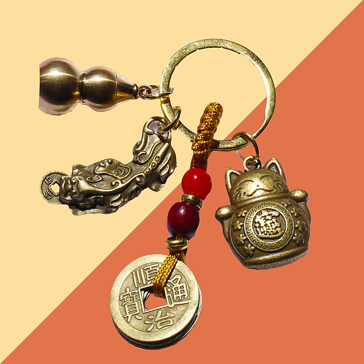 Móc Gắn Chìa Khóa Tuổi Mẹo Tết Nguyên Đán 2023 Mão Mèo Thần Tài May Mắn