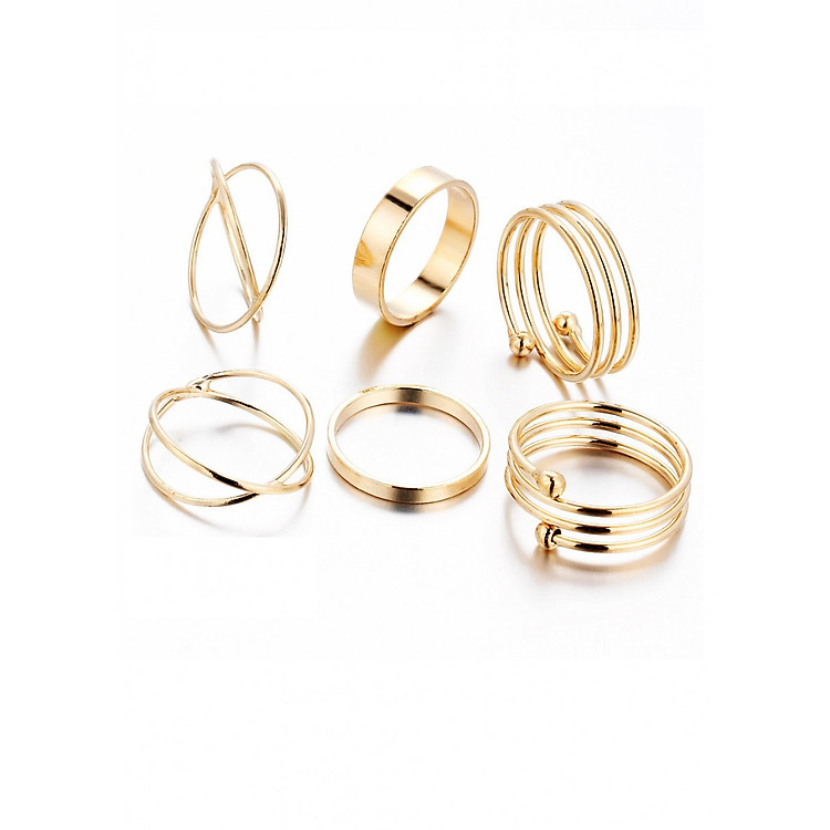 Combo 6 nhẫn nữ dáng mảnh