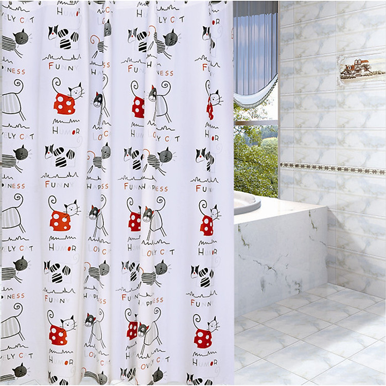 Rèm Phòng tắm PEVA không thấm nước 1.8m - mèo con