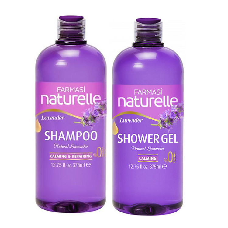 Combo 2 sản phẩm dầu gội & gel tắm chiết xuất Lavender Farmasi 375ml / chai