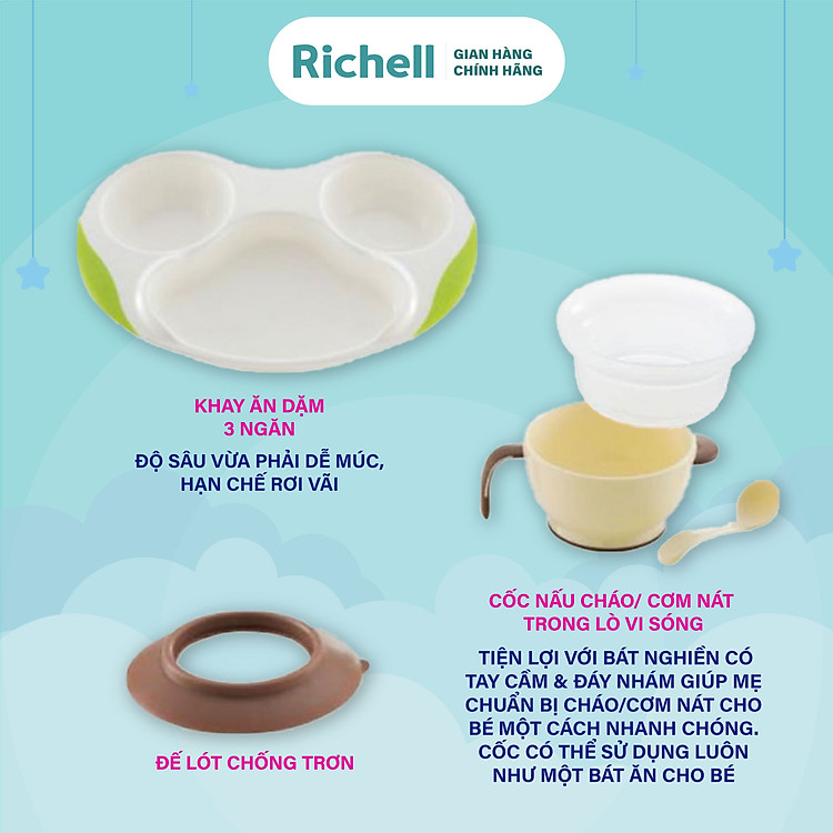 Bộ ăn dặm Richell Nhật Bản Chính hãng Giá rẻ - Hình ảnh 2
