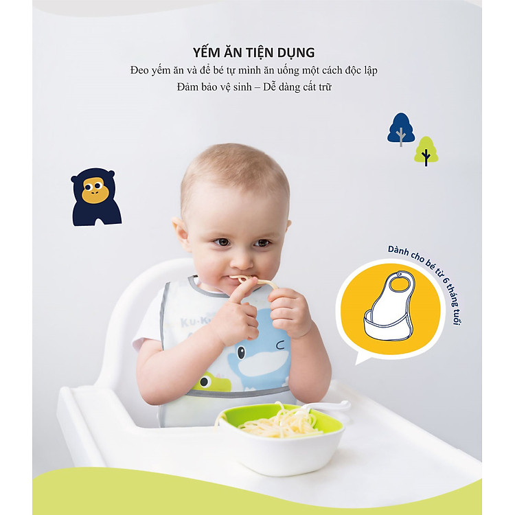 Mua Yếm Ăn Em Bé Hình Thú Không Thấm Nước Chính hãng Ưu đãi - Hình ảnh 3