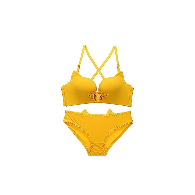 Bộ Đồ Lót Tai Mèo Su Ôm Nâng Không Gọng