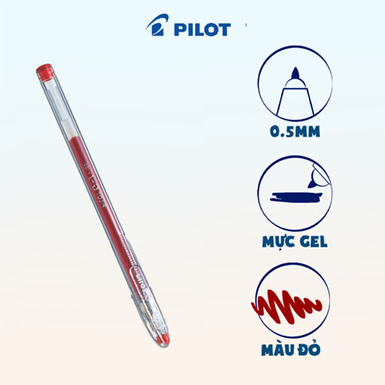 Bút gel Pilot G-1 mực đỏ/BL-G1-5T-R cao cấp nhập khẩu chính hãng Nhật Bản
