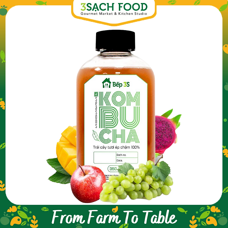 Kombucha - Trái Cây 3Sach Kitchen - Chai 350ml