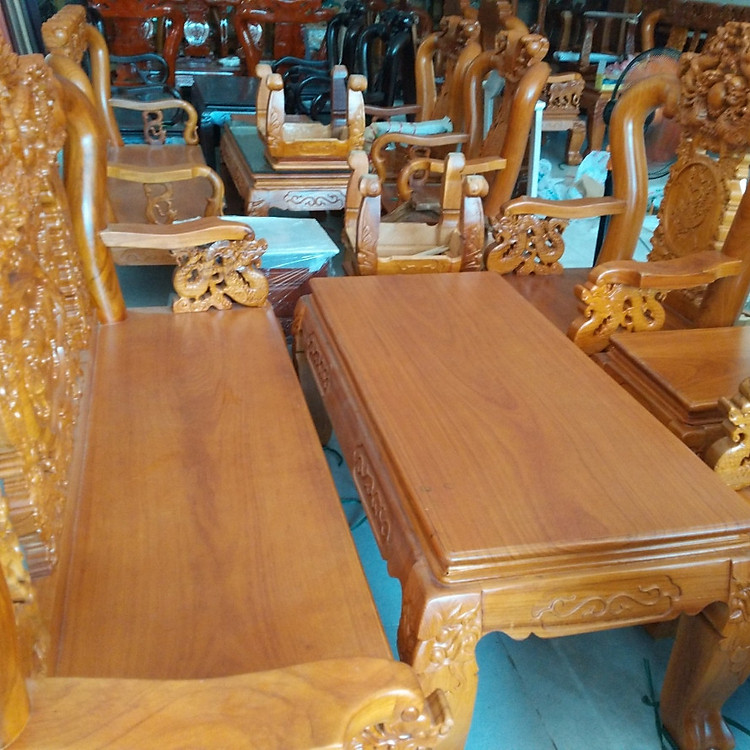Bộ Bàn Ghế Rồng Đỉnh Gỗ Gõ Đỏ