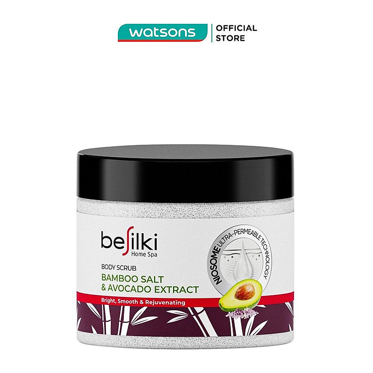 Tẩy Tế Bào Chết Besilki Body Scrub Muối Tre & Chiết Xuất Bơ Bamboo Salt & Avocado Extract 350g