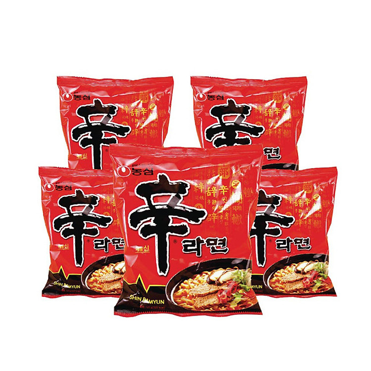 Combo 5 Gói Mì Shin Cay Hàn Quốc Nong Shim (Gói 120 Gr)