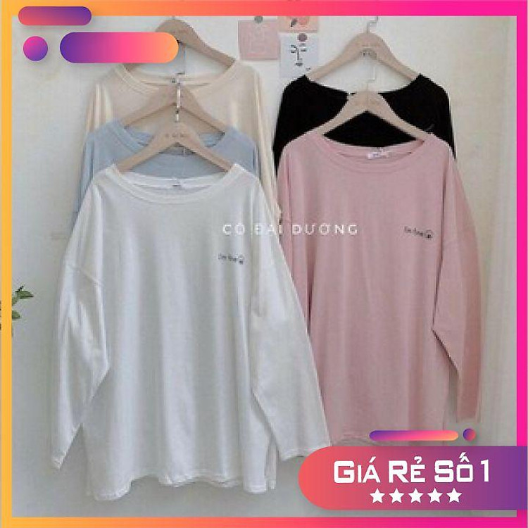 Áo Thun Hình Mặt Cười - Hàng Quảng Châu(Có Ảnh Thật Và Video)( Áo Thun Dài Tay Nữ)