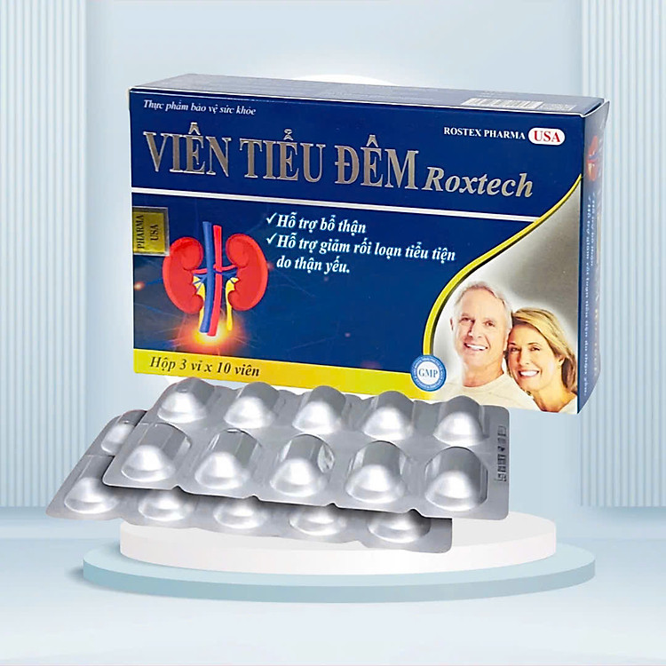 Viên uống Viên tiểu đêm Roxtech -Hộp 30 Viên, hỗ trợ giảm tiểu đêm, bổ thận