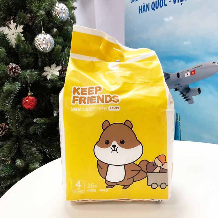 Tã quần nội địa Hàn Quốc Enblanc Keep Friend size 4 bé gái (L 26 miếng)