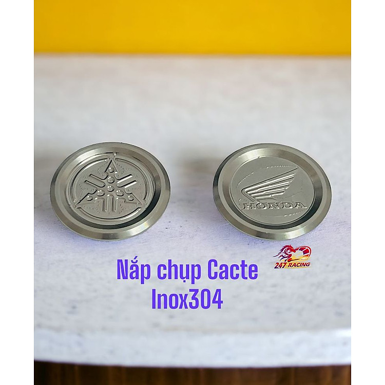 Nắp Che Cacte Inox304 Logo YA và Hon.da gắn nhiều loại xe máy Sirius Wave Dream RSX Jupiter Blade.....